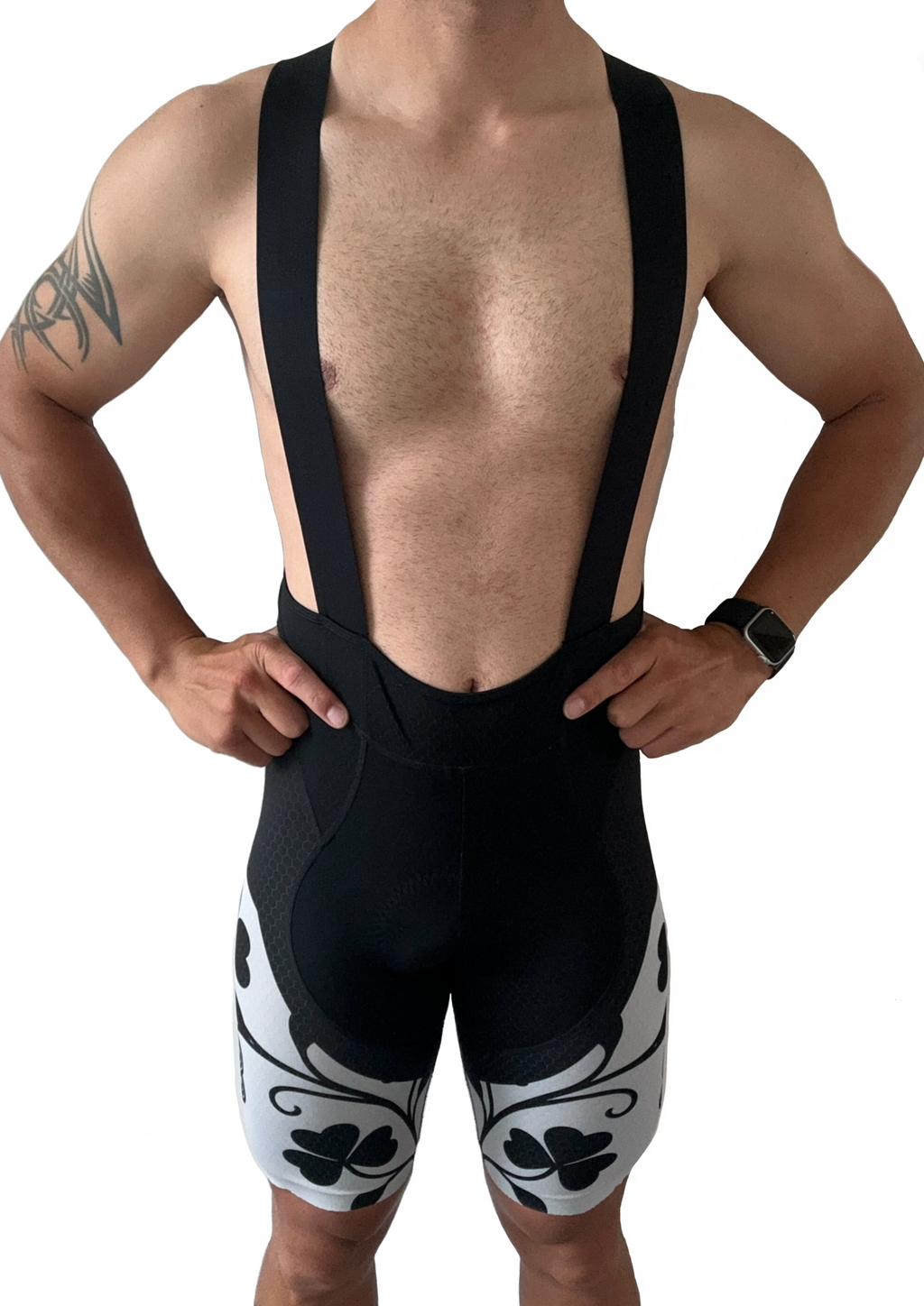 Elite bib shorts - Black/White Clover